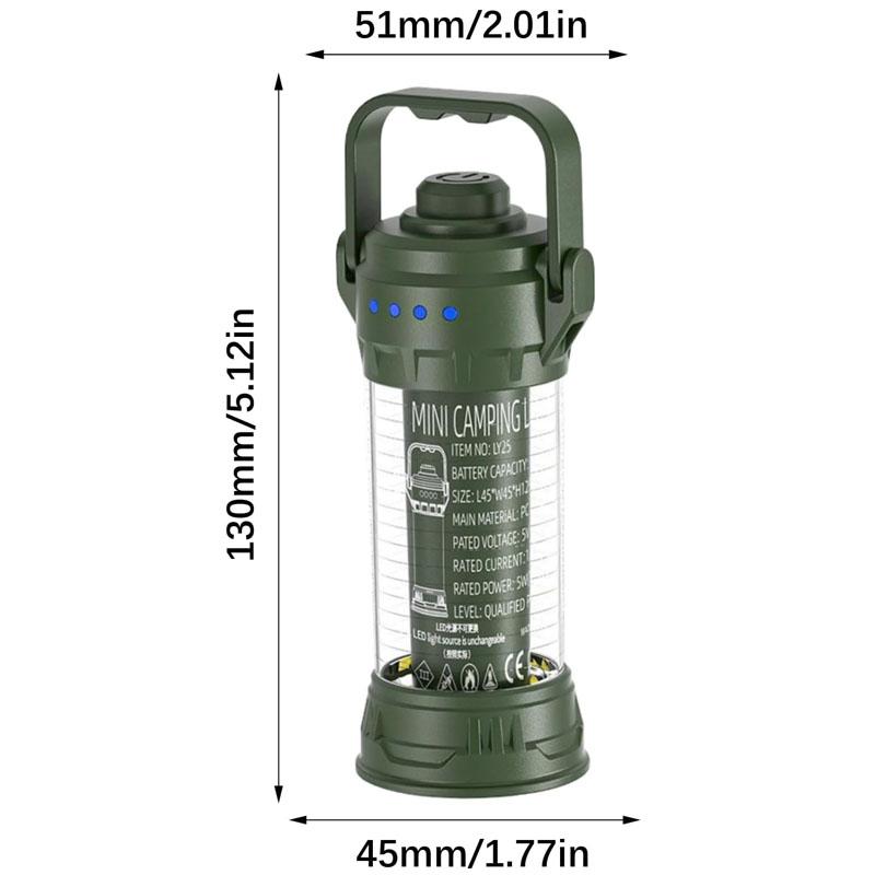 Outdoor Tent Night Light LED Camping Lantern Flashlight Rechargeable Bright Portable Light 6 Lighting Modes Waterproof with Hook