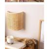 JOYINLED Natürliche Rattan Wandleuchte Bauernhaus Wandmontage Kronleuchter Wohnzimmer Schlafzimmer Nachttisch Wandleuchte LED-Beleuchtung Flur