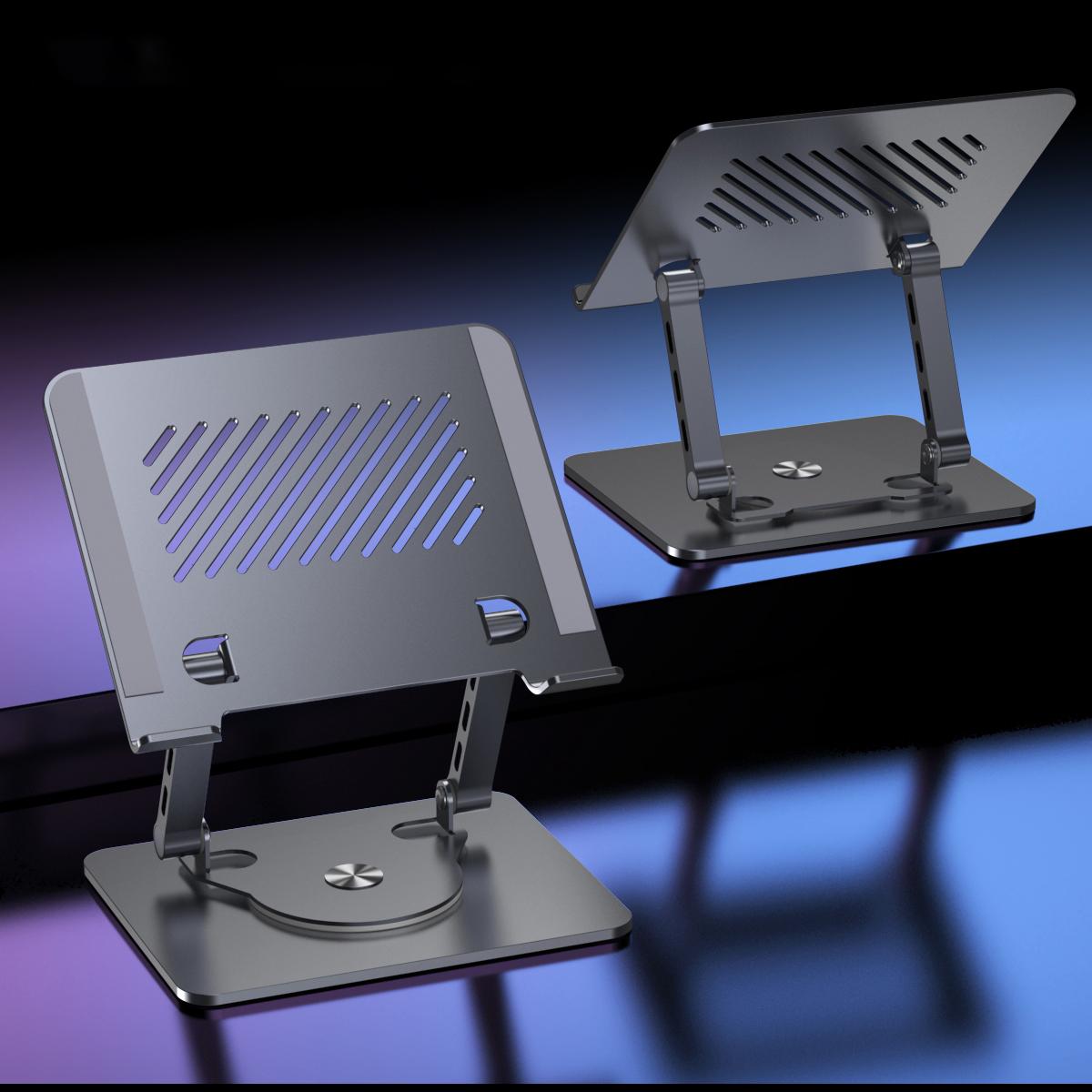 

D087L Alloy Steel Desktop Laptop Bracket Heat Dissipation Foldable Rotatable Notebook Stand Grey