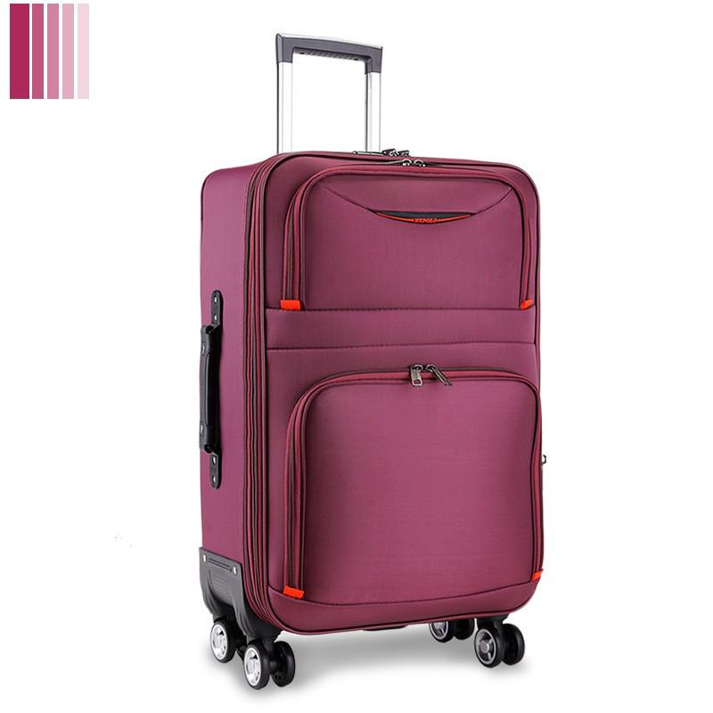 Large Capacity Rolling Suitcase with Universal Wheels, Combination Lock, Leather & Oxford Cloth Travel Bag for Men & Women