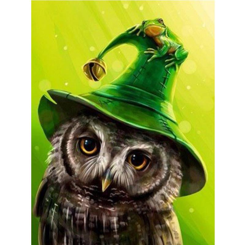 5D DIY Diamant Malerei Zauberhut Eule Diamant Stickerei Kreuzstich Kit voller Strass Mosaik Home Decor