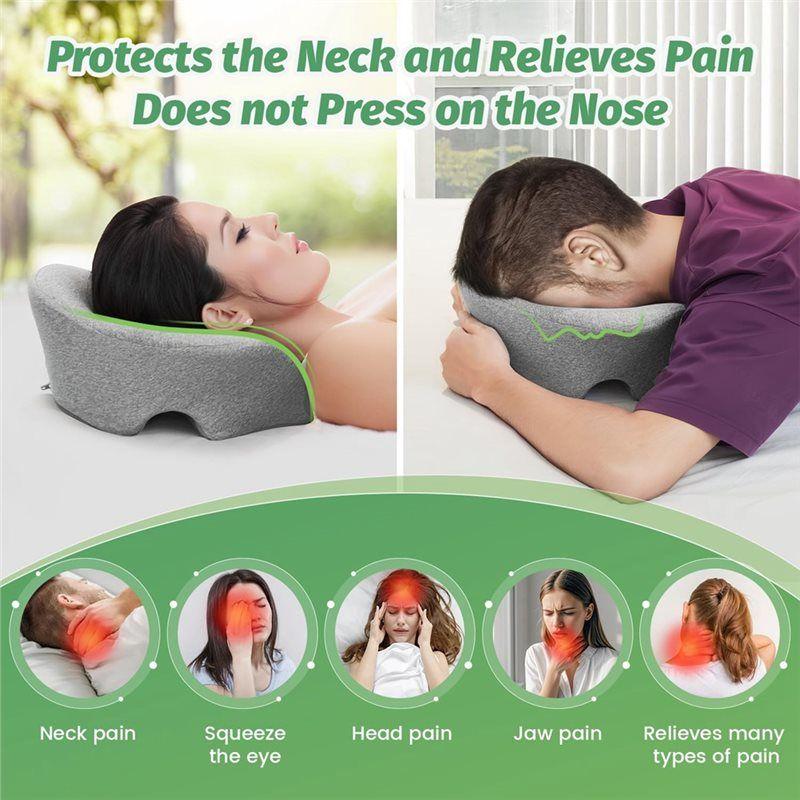BBL For Massage Pillow For Massage Table-Dual Exhaust Holes Face Down Pillow Memory Foam Headrest For Bed