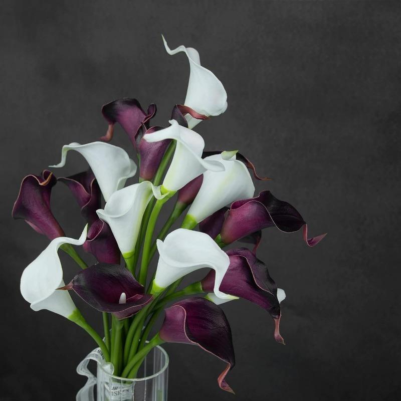 10pcs Realistic Touch Artificial Calla Lilies Latex Flowers DIY Wedding Bouquet Party Home Decoration Artificial Flowers