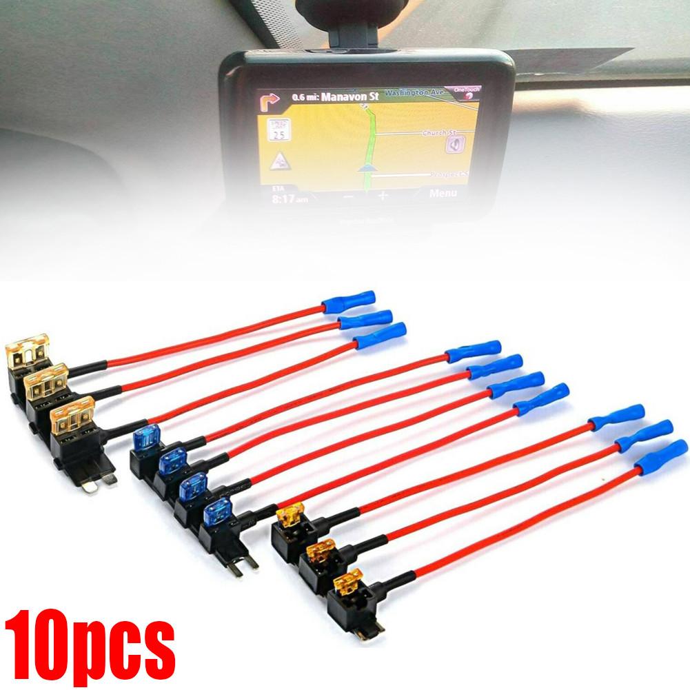 Add A Circuit Fuse Holder Useful 10 Pcs With Blade 10A Fuse With Connector ABS Accessories Circuit Fuse Adapter China Mainland