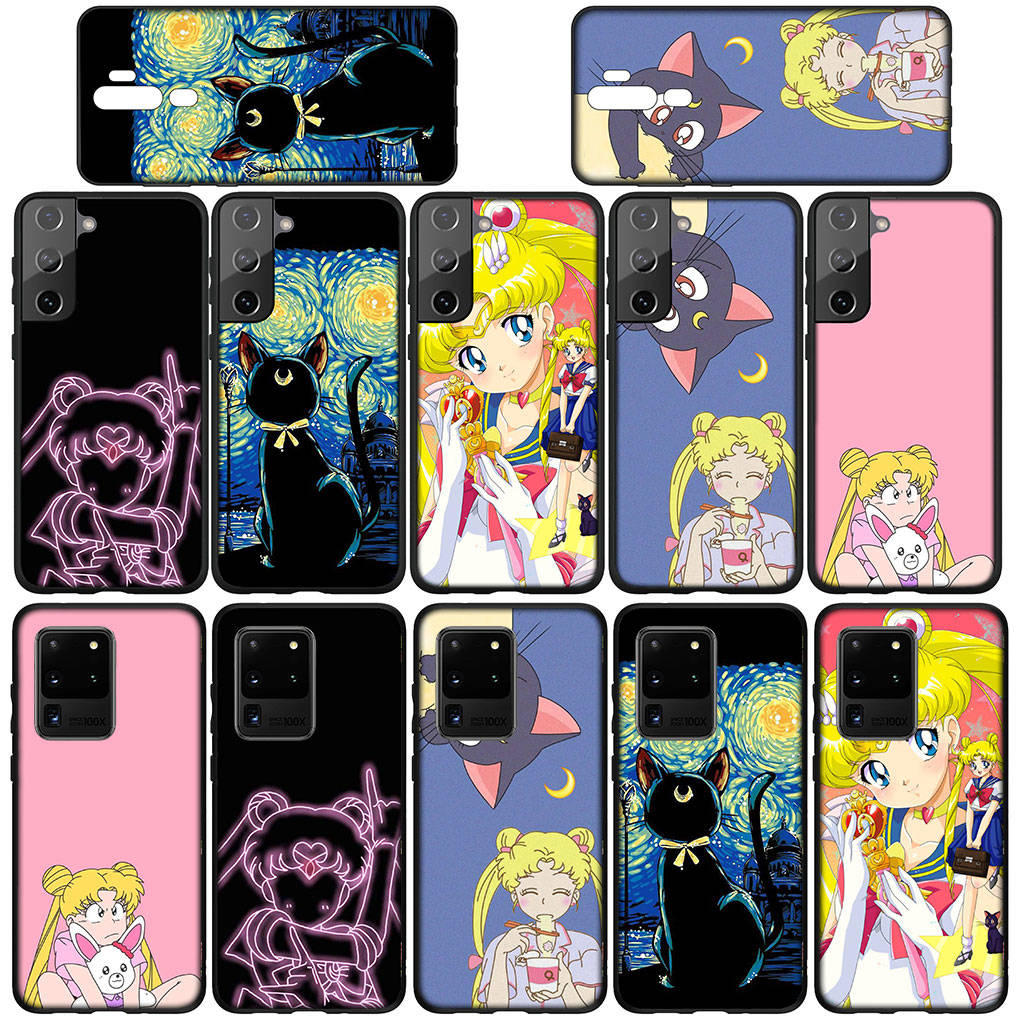 Puzdro na telefón pre Samsung Galaxy S25 S24 S23 iPhone 16 15 Xiaomi Redmi Note 14 13 12 16E X 11 Pro Max OPPO Moto E15 Huawei Krásne dievča Sailor Moon