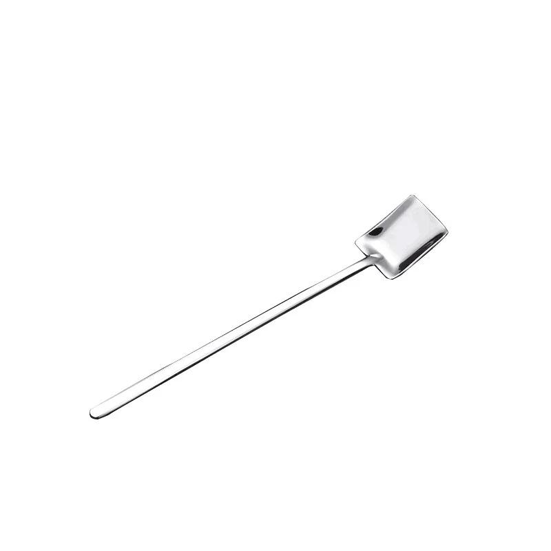 

Stainless Steel Spade Shaped Spoon Tea Spoons Long Handle Ice Cream Dessert Spoon Coffee Stirring Spoon Kitchen Tablewares