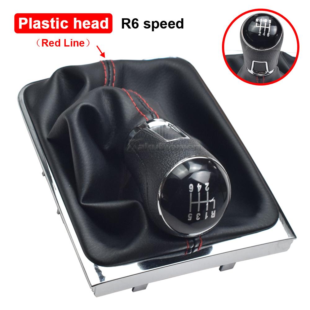 New Durable Car-Styling 5 / 6 Speed Gear Stick Lever Shift Knob With PU Leather Boot For VW Passat B7 2011 2012 2013 2014 2015