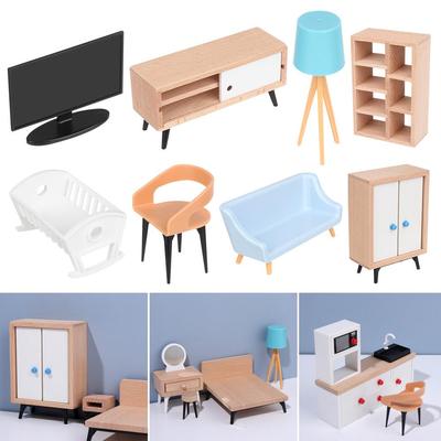 Model Micro Landscape Mini Furnishing Dollhouse Miniature Furniture Sofa Bed Wardrobe TV Cabinet