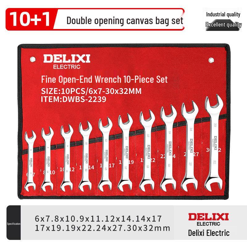 

Набор инструментов Delixi: двусторонний трещоточный ключ с накидным/рожковым ключом