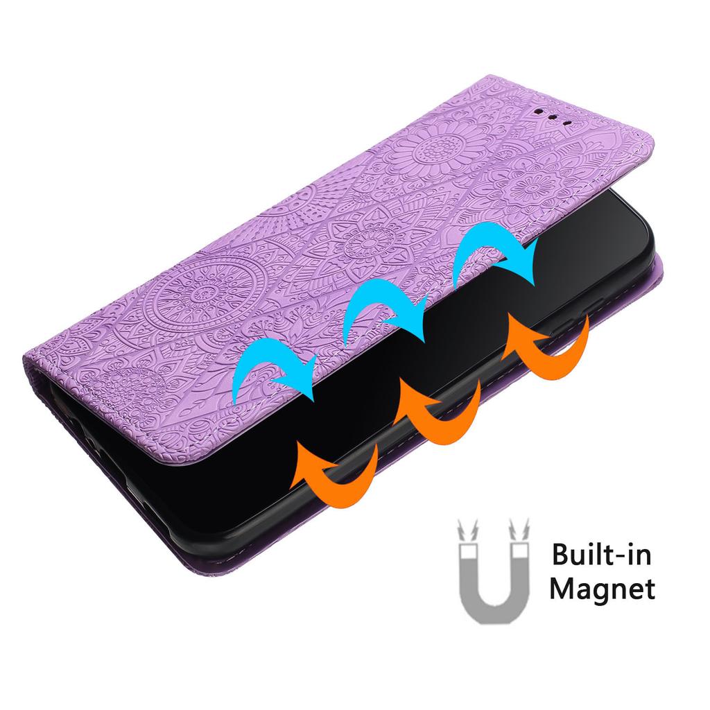 Dla Samsung Galaxy A55 5G Etui na telefon komórkowy Wytłaczana skóra PU+TPU Portfel Stojak Pokrowiec