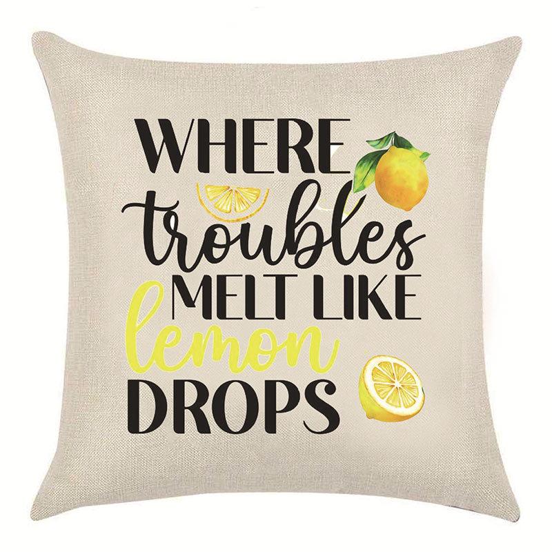 Pillow Case Spring Throw Pillow Case Flower Truck Farm Print Home Decor Cushion Cover Back Cushion