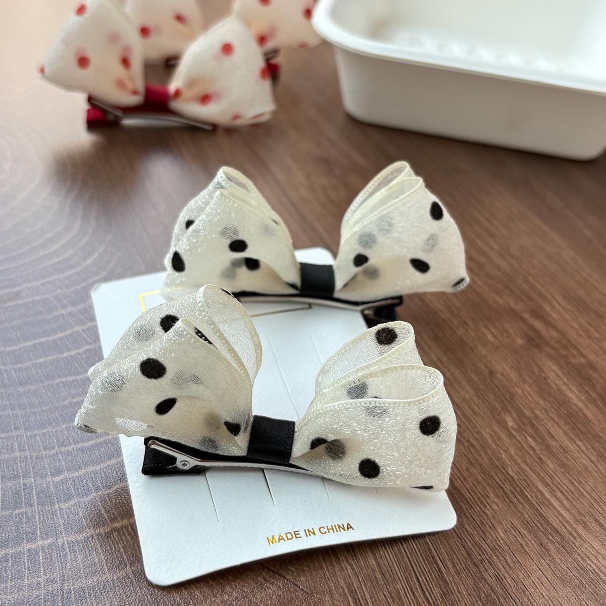 Summer Polka Dot Bow Hair Clip Set for Baby Girls