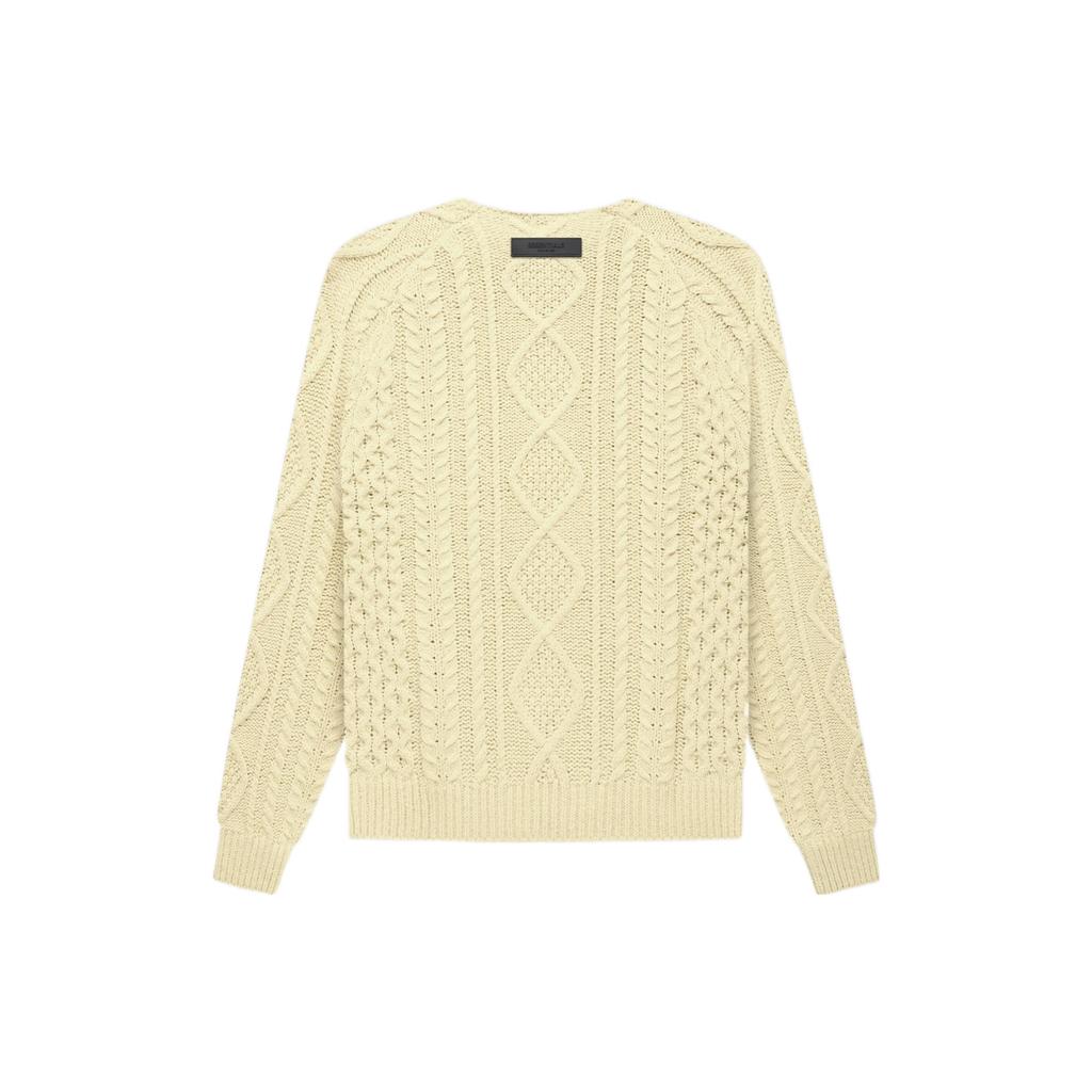 Fear of God Essentials FW22 Cable Knit Crewneck Sweater Unisex Tops Canary-Yellow FOG-FW22-403
