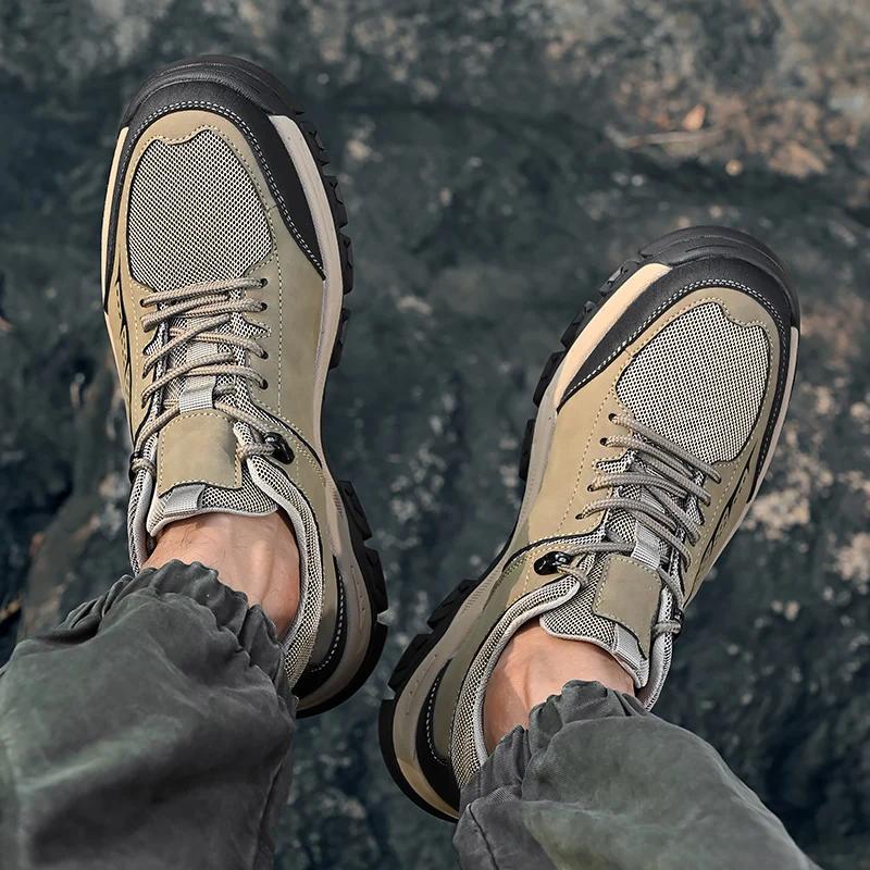 FashionMen Casual Shoes Genuine Leather Outdoor Comfortable High Quality Mens Shoes Cassis Anke Non-slip Fats Trend Climbing Shoes Man