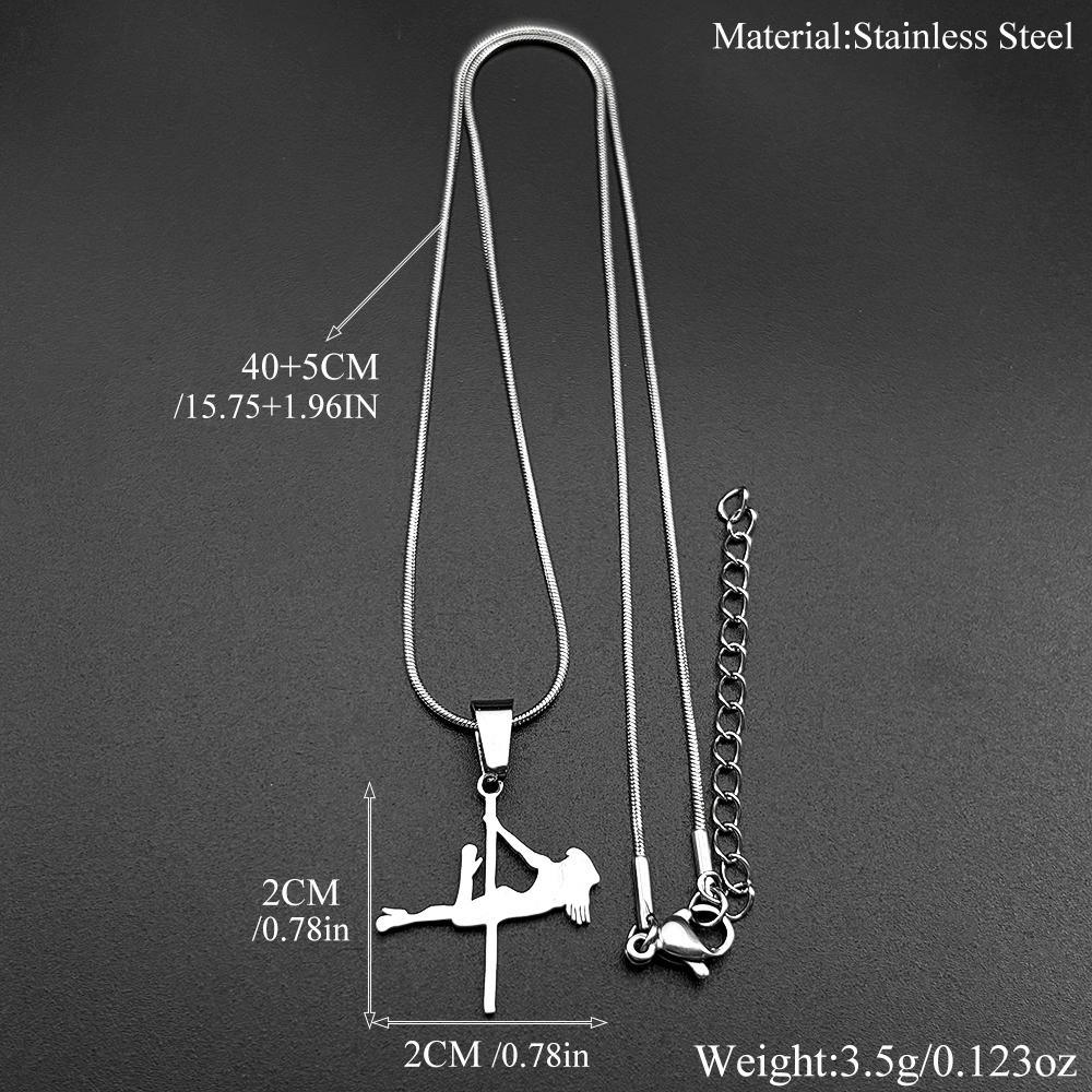 Catena Artistica Moda Pole Dance Per Donne Uomini Acciaio Inossidabile Colore Oro Eleganza Ginnastica Ritmica Collana Gioielli Regali