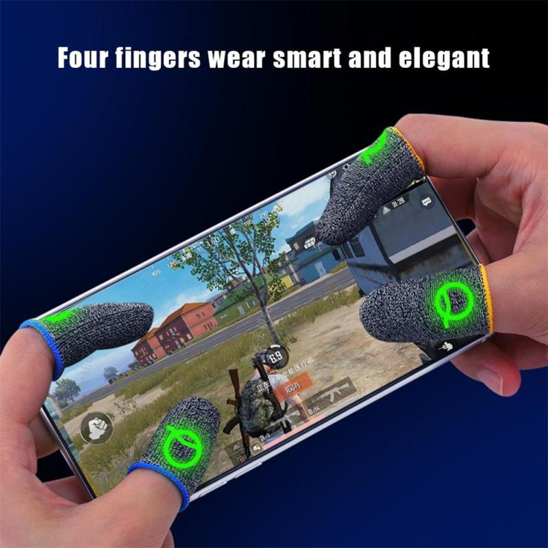 Gaming Finger Sleeve Ultra-thin Silver Fiber Breathable Luminous Touch-Screen Fingertips Finger Cots