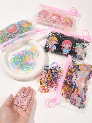 1 Packung Mädchen Bunte Einweg-Gummibänder Haargummis Stirnband Kinder Pferdeschwanzhalter Bänder Kinder Haarschmuck