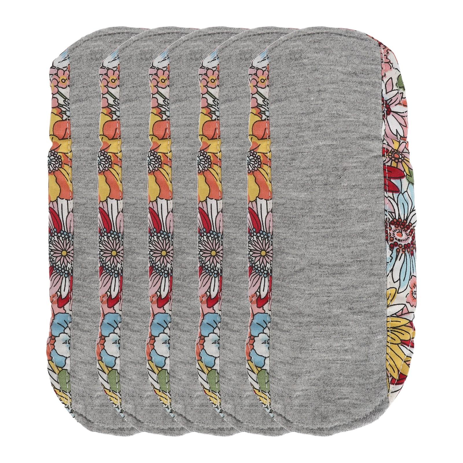 

5 шт. Моющиеся женские прокладки, Впитывающие воду, Многоразовые, Из чистого хлопка, Дышащая ткань, Менструальные салфетки S MSH0025