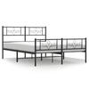 Metal Bed Frame Without Mattress with Footboard Black 160 X 200 Cm