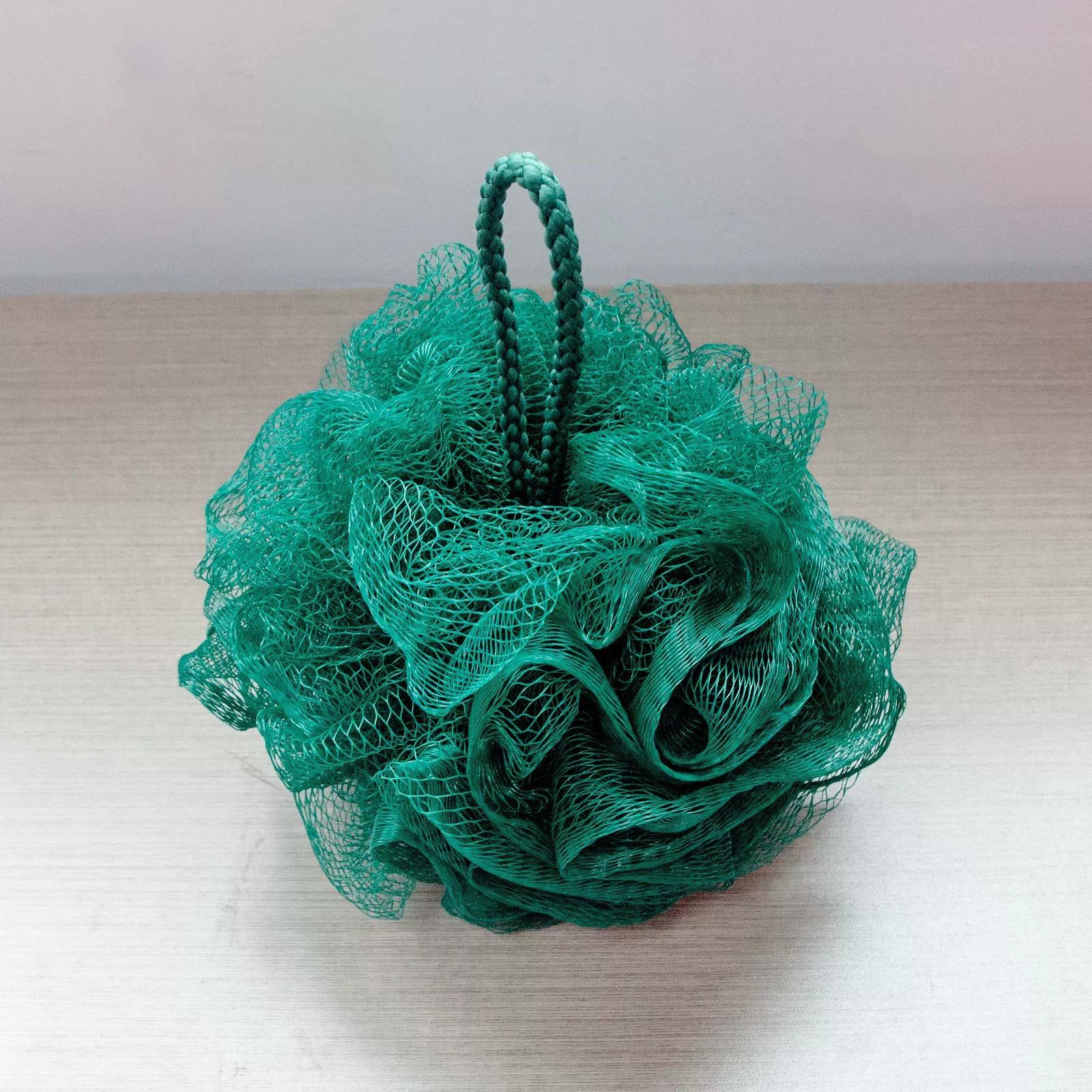 Shower Mesh Sponge Bath Puffs Bubble Ball Exfoliating Bath Sponge Body Scrubber Soft Cleanser Skin Scrub Bathroom Accessories темно-зеленого