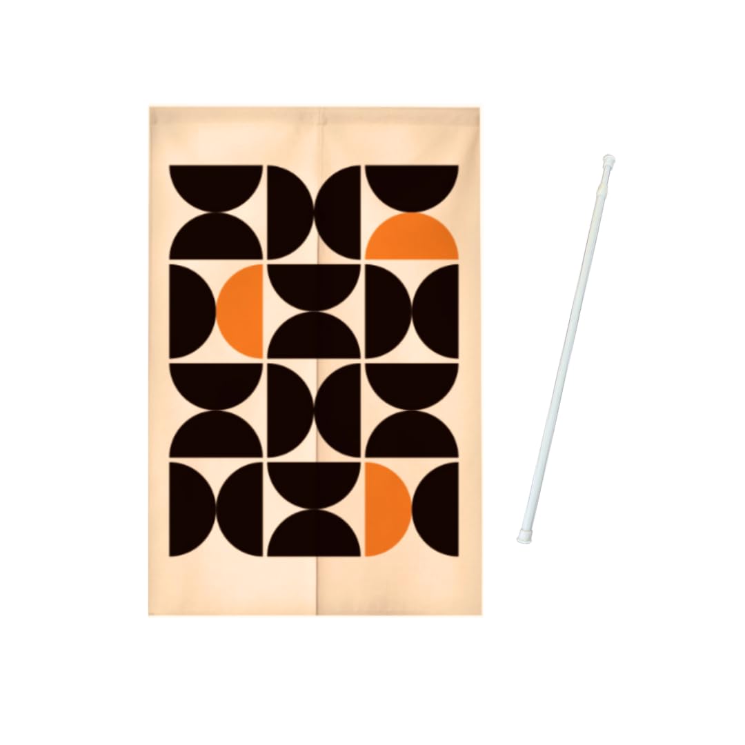 

150x80cm noren curtain with tension geometric privacy room abstract easy doorway tapestry Thick, long, rod, pattern, screen, divider, Nordic, modern,