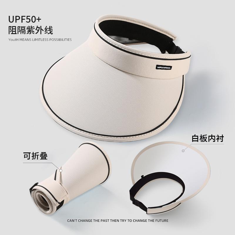 Korean-style sun protection hat for women, spring and summer UV protection, face-slimming sunshade headband, open-top hat, cycling sun hat for women