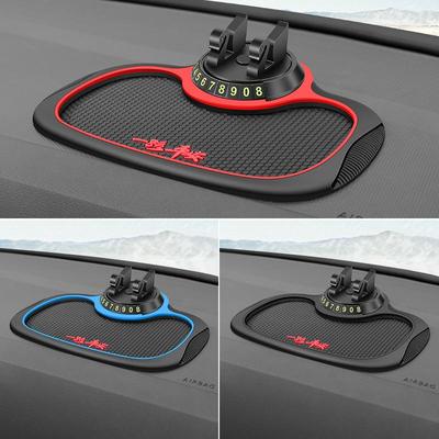 Multifunctionele autotelefoonhouder met antislipmat voor middenconsole, zonnescherm, navigatie en instrumentenpaneelbevestiging.