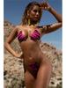 European American Solid Color Women's Three-Piece Bikini with Transparent Straps