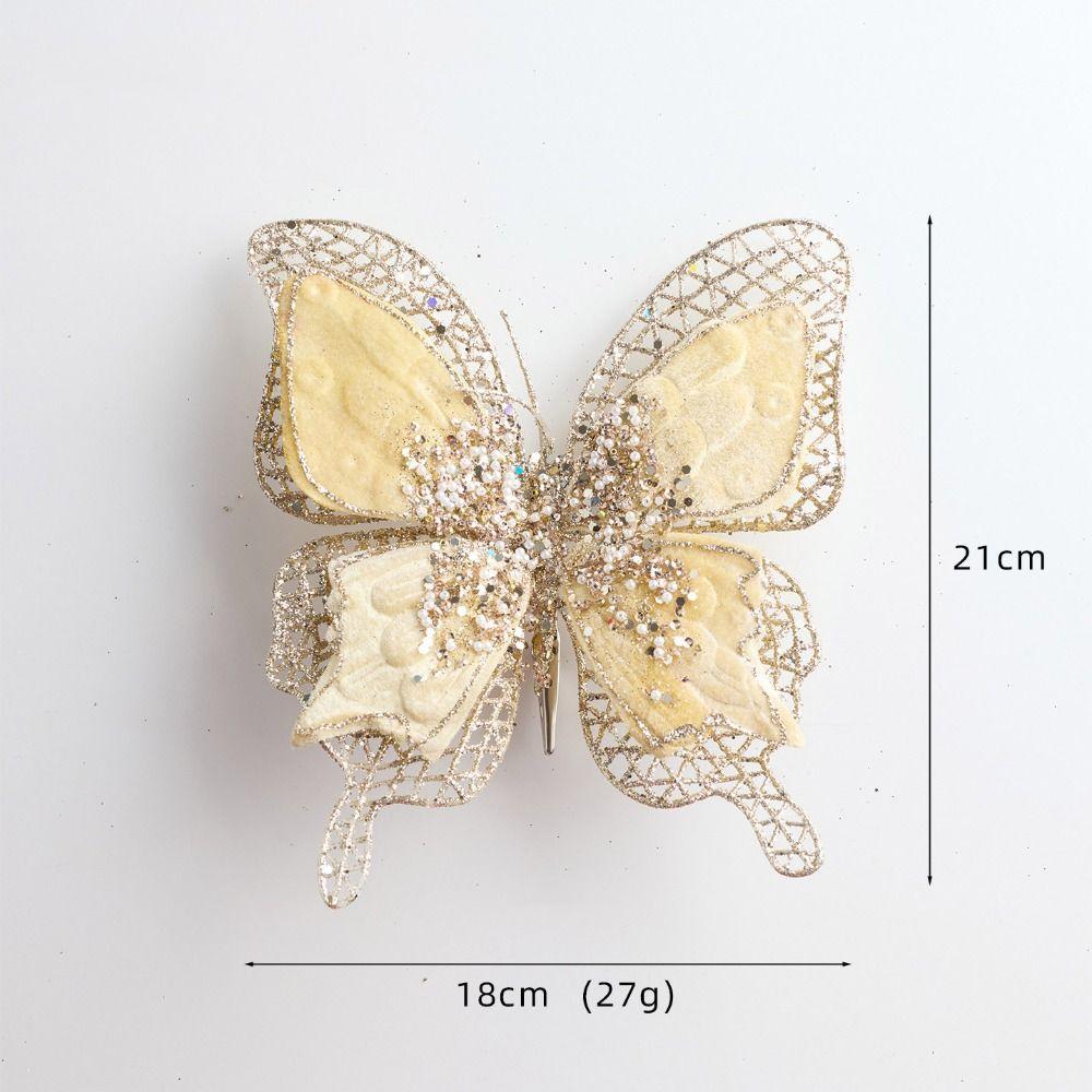 Fabric Fabric Glitter Butterfly Butterfly Hanging Decoration Christmas Tree Decoration  Festival
