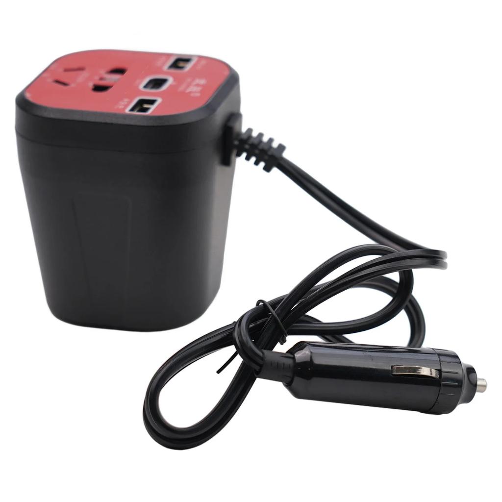 Charger Car Power Inverter Led Display 3 USB Ports + Transformer Charging Auto Part Socket Charger ABS Converter