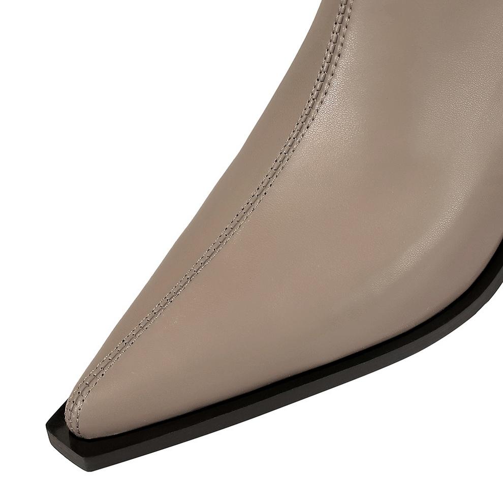 Fashion Fashion Women Ankle Boots Chelsea Boots Brown Shoes Autumn Winter Ladies Pointed Toe Side Zipper Sexy Chunky High Heels Booties