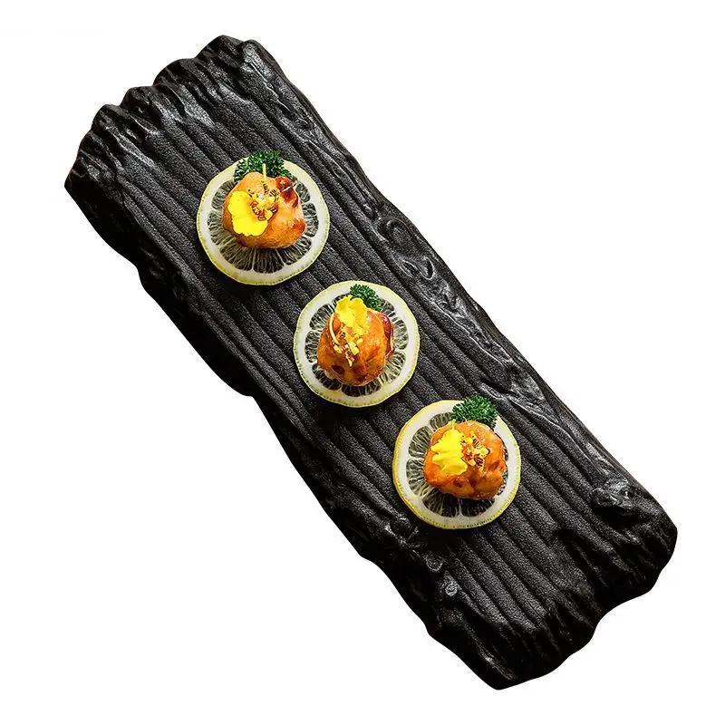 Japanese Ceramic Long Strip Plate Sushi Dessert Dish Snack Restaurant Molecular Cuisine Specialty Tableware
