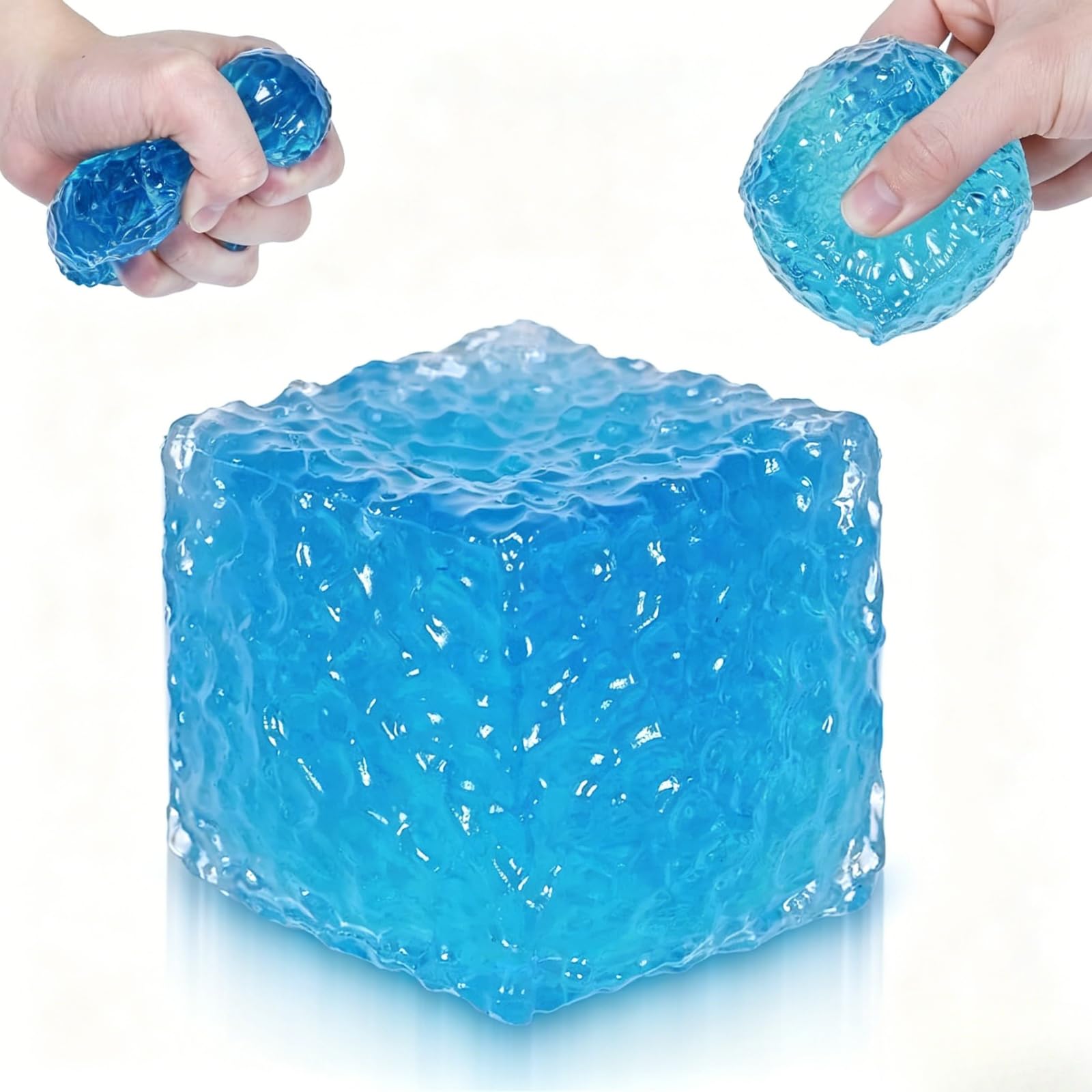 

Honeycomb Ice Cube Squishy Toys for Adults, Stress Cube Ball, Soft Ice Squishy Fidget Stress Relief Balls for Office Desk Deco синий