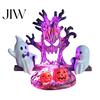 Creative Gothic Style Night Lamp Animated Seesaw Ghost Light, USB Powered 3D Cute LED Small Light for Hallway with Spooky Tree And Pumpkin Design,