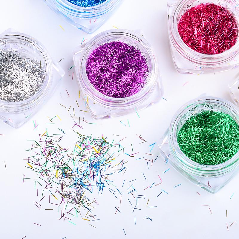 Mtssii 1g Colorful Shiny Laser Strip Irregular Paillettes Sequin Flakes Dust Nail Art Manicure Decor