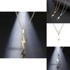 Stainless Steel Lightning Pendant Necklace For Couples With Electroplated Finish Casual Style