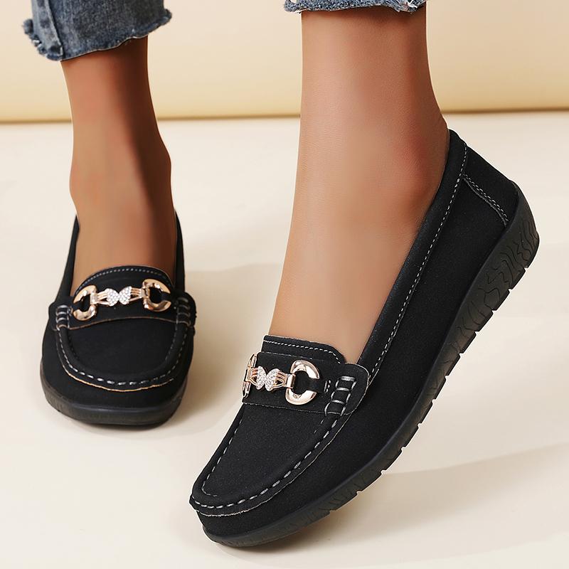 Fashion New Women Moccasins Flats Shoes Ladies Genuine Leather Shoes Woman Loafers Slip On Comfy Shoes Ladies Casual Shoes Size 44