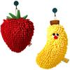2 Pcs Fruit Shaped Bath Towels Furry Soft Chenilles Fabric Face Hand Towels For Children Adults