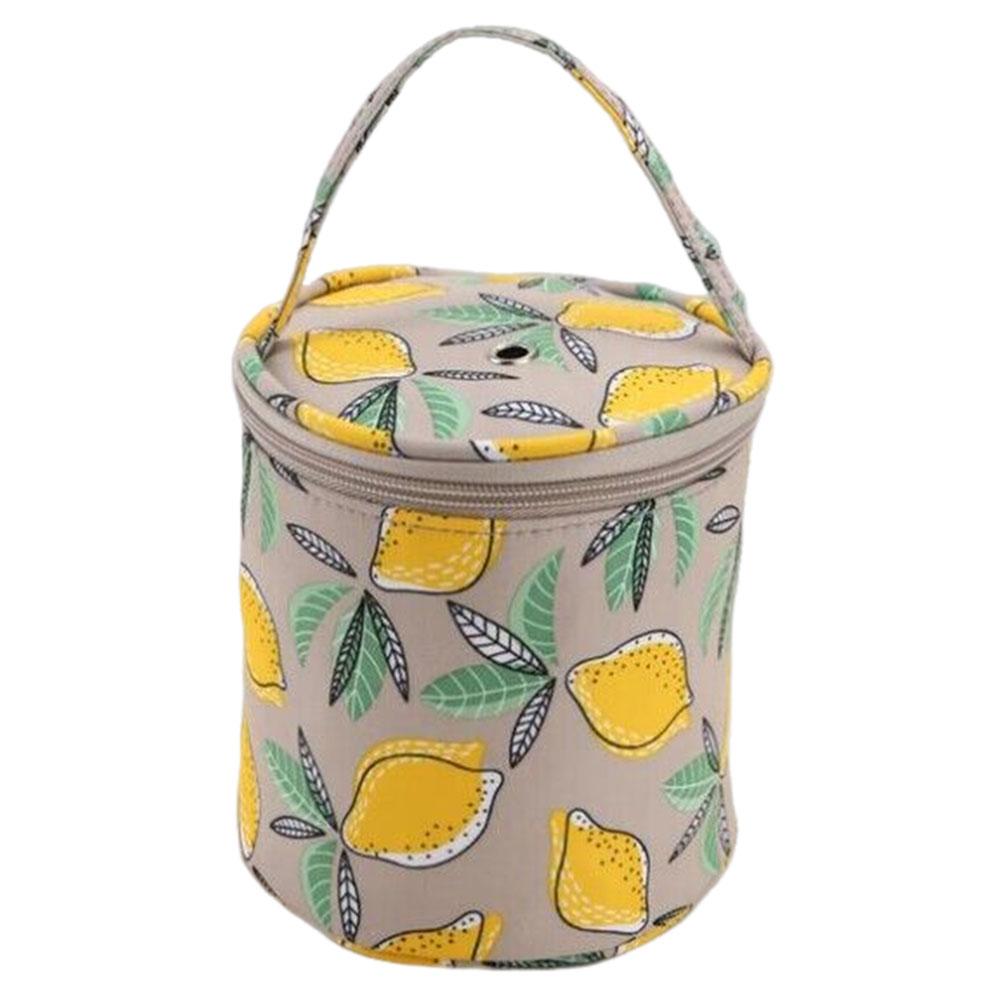 

Floral Pattern Wool Storage Bag Zipper Crochet Hooks Organization Package with Handle Strap for Knitting Needles Sewing Tools жовтий