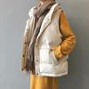 Women Winter Vest Coat Stand Collar Solid Color Button Closure Sleeveless Padded Thick Short Type Windproof Warm Lady Waistcoat