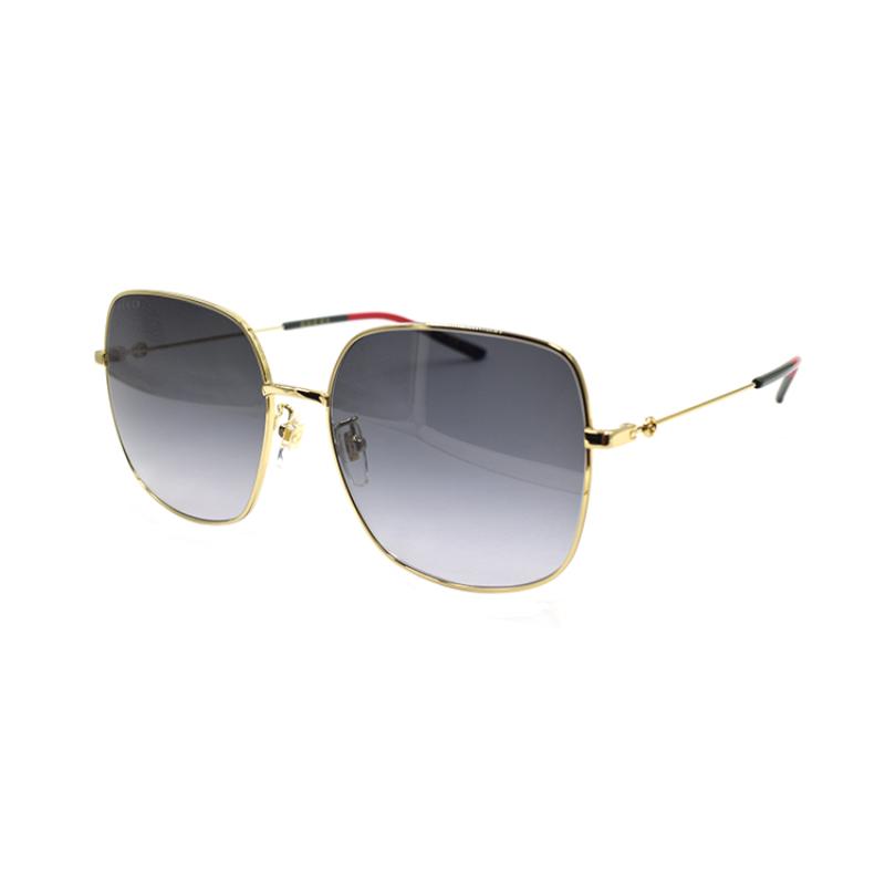 Gucci Lightweight Webbing Large Frame Holiday Travel Sunglasses Women's Gold/Gradient Grey
