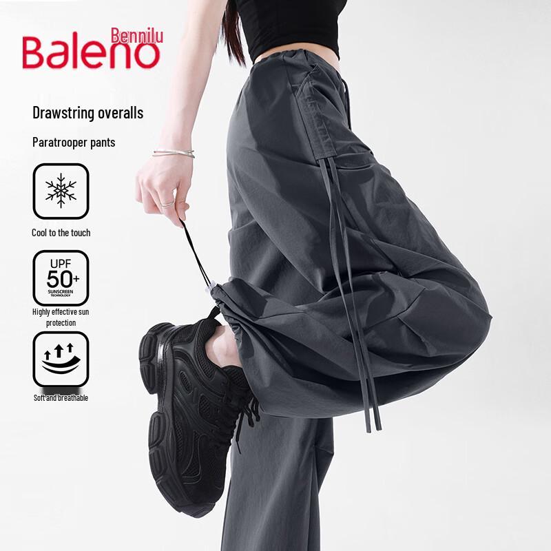 Baleno Women s Cool-Feel Sunscreen Cargo Wide-Leg Pants M