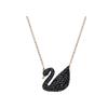 Swan Black Swan Rose Gold Plated (large) Necklace Women's Black 5204134