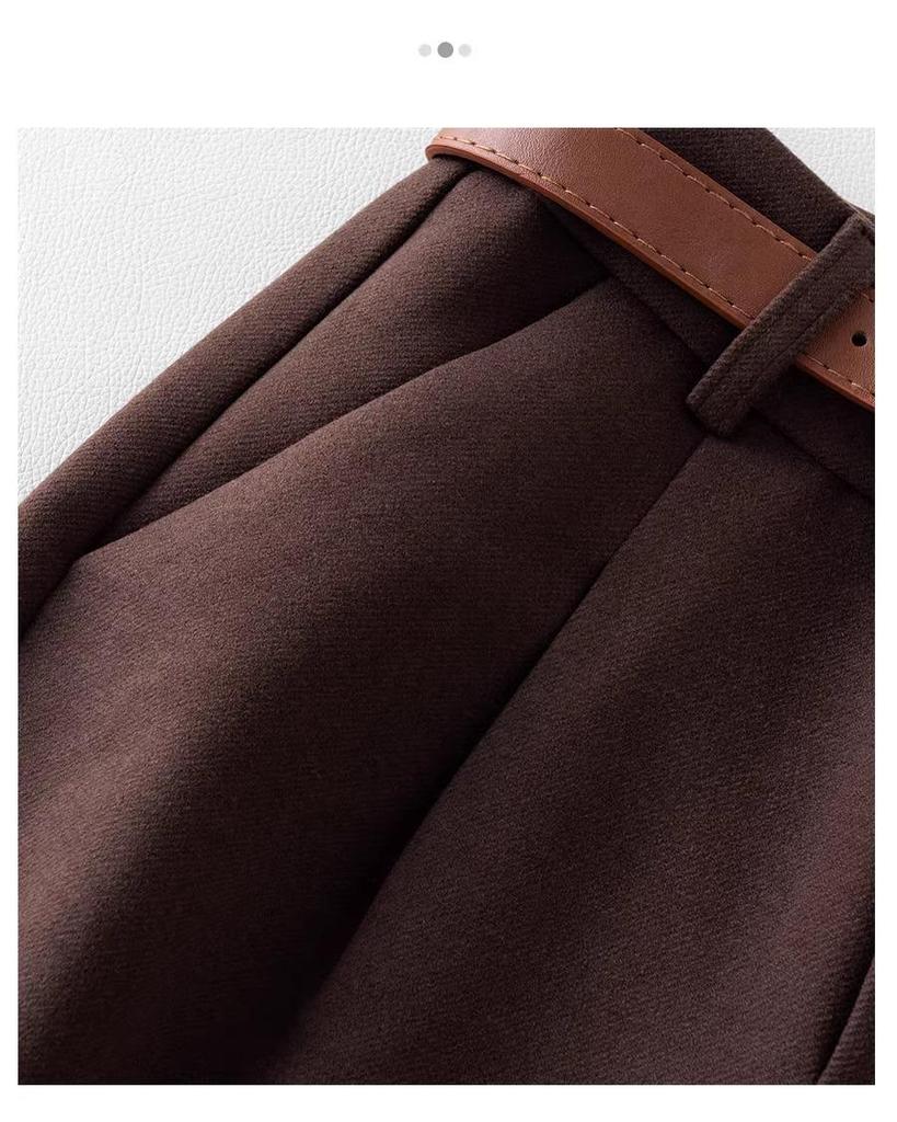 Women's High-Waist Woolen A-Line Shorts - Casual Bootcut for Spring, Autumn, & Winter 2025