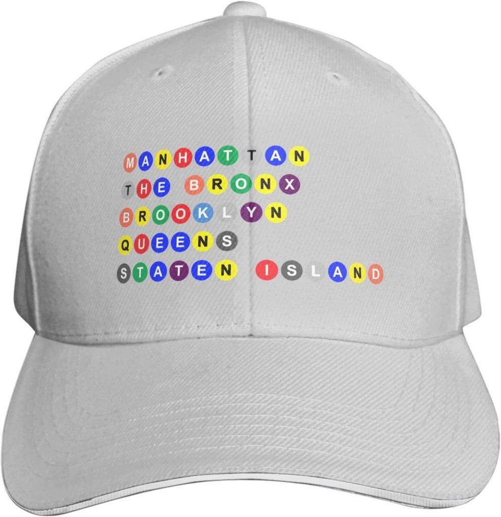 NYC Fünf Boroughs U-Bahn Stil Baseballkappe Verstellbar Polyester Dad Hat für Erwachsene Unisex