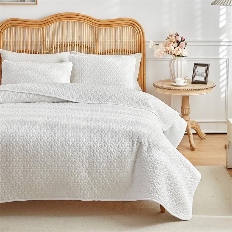 

1 покрывало + 2 наволочки, комплект из 3 предметов, однотонная ультразвуковая стеганая простыня, мягкое дышащее одеяло 3pcs set 200x230cm