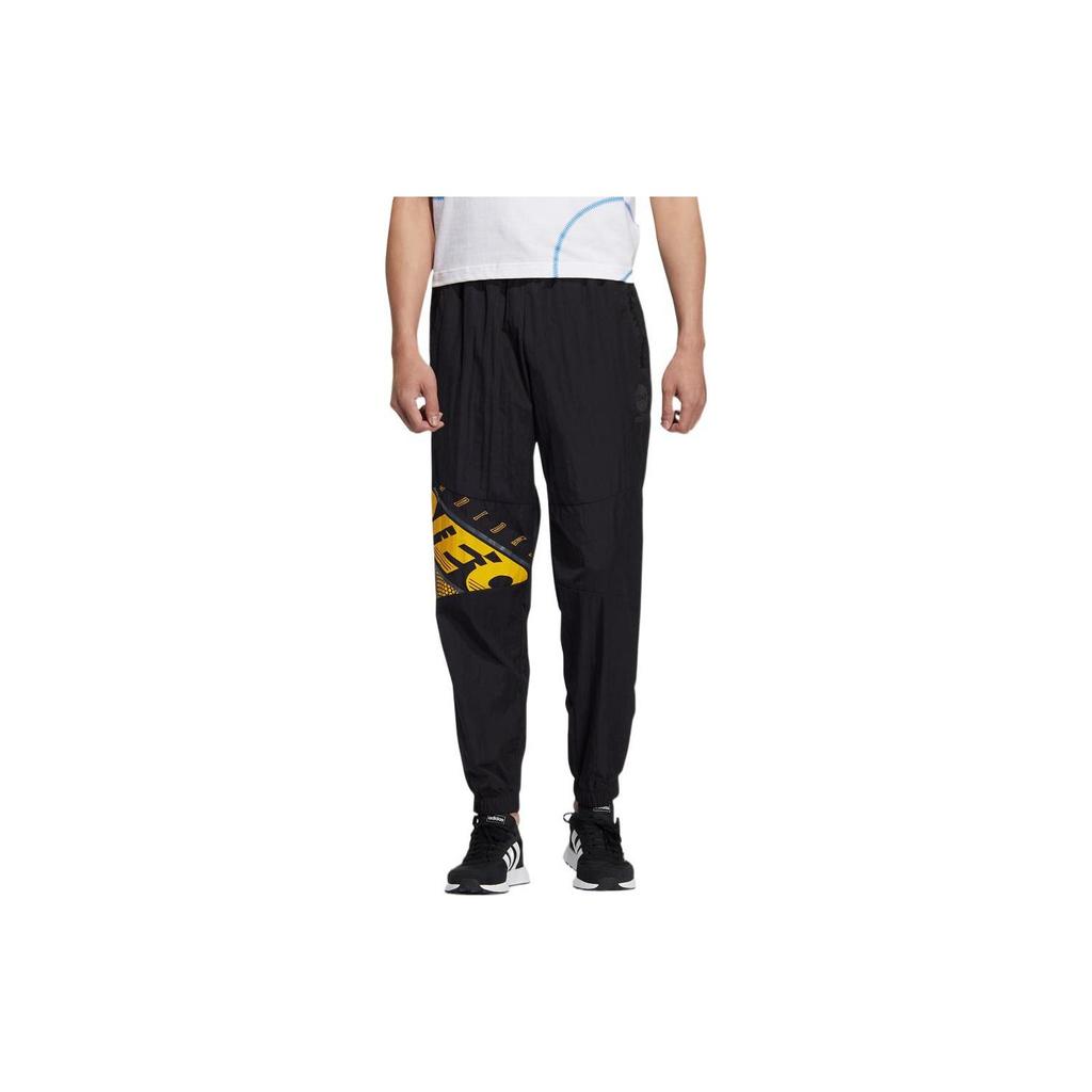 Adidas Neo Letter Print Lace-Up Sports Pants Men Bottoms Black HM9989