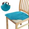 Soft Velvet Chair Cover Solid Thickened Warm Seat Cushion Protector For Dining Room Living Room Kitchen Chairs