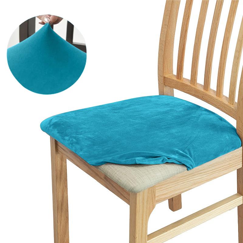 Soft Velvet Chair Cover Solid Thickened Warm Seat Cushion Protector For Dining Room Living Room Kitchen Chairs