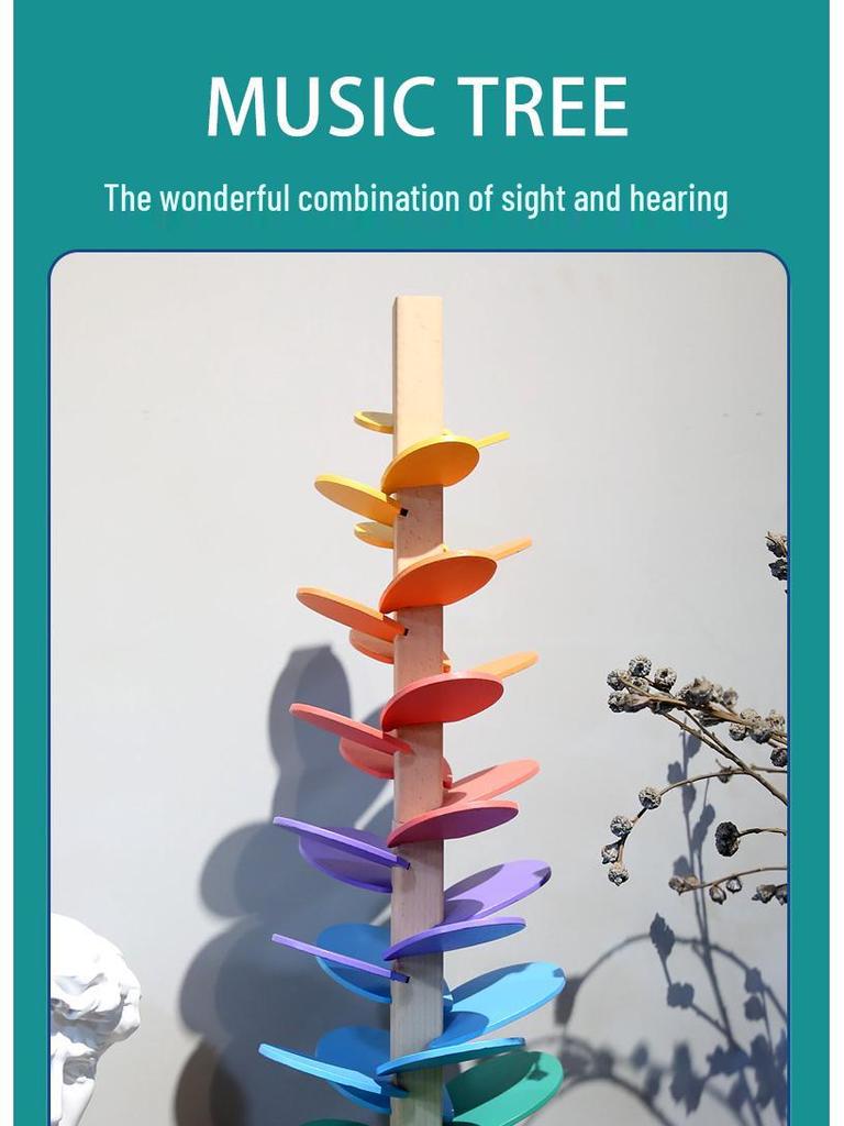 Rainbow Music Tree: Colorful Detachable Rolling Ball Game for Early Education and Fun Assembly